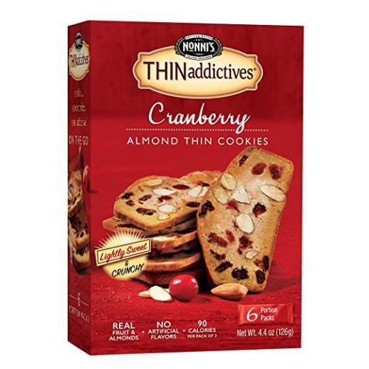 Nonni's THINaddictives, Thin Cookies, Cranberry Almond, 6 Count, 4.4 Ounce only $2.98