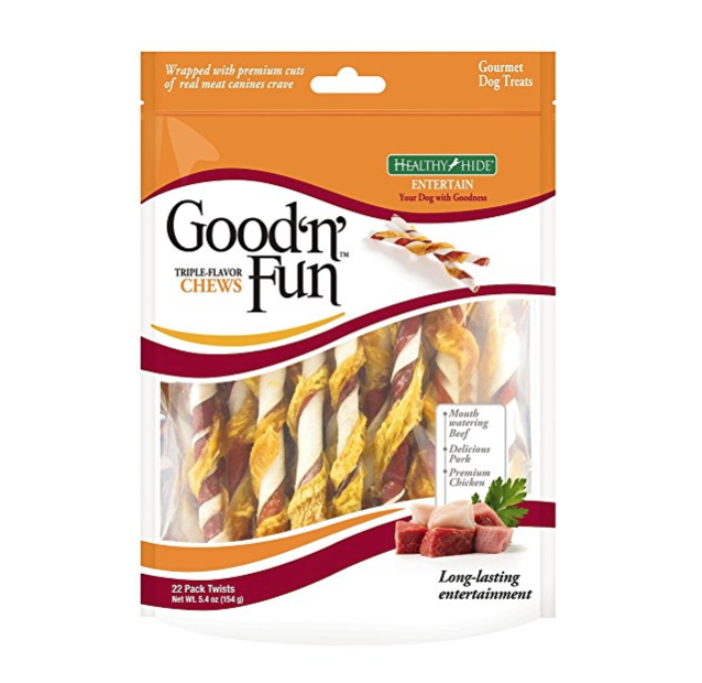 Good'n'Fun Triple Flavored Rawhide Twists Chews for Dogs only $4.19