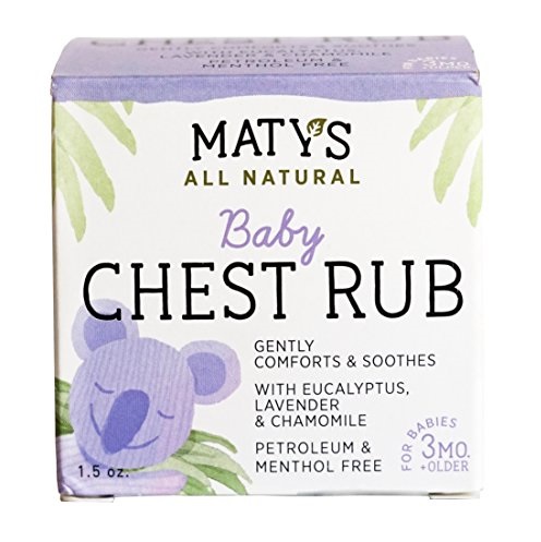 Maty's All Natural Baby Chest Rub, 1.5 Oz Jar, Pure & Natural Rub for Babies 3 Mo+, Soothes Coughs & Stuffy Noses with Lavender & Chamomile, Only $4.71, free shipping after using SS