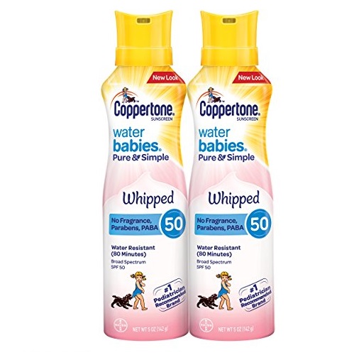 Coppertone WaterBabies Pure & Simple Whipped Sunscreen Lotion SPF 50 Multipack (5-Ounce, Pack of 2), Only $11.96, free shipping after clipping coupon and using SS
