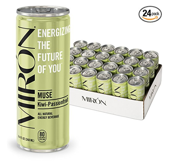 Mirón Kiwi Passionfruit All Natural Sparkling Energy Beverage 8.4 Fl.Oz. Cans (Pack of 24) only $13.99