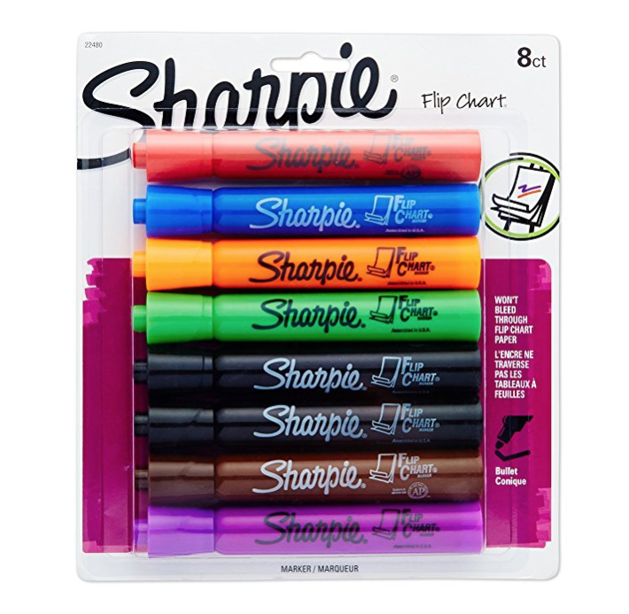 Sharpie 22480PP Flip Chart Markers, Bullet Tip, Assorted Colors, 8-Count only $4.65