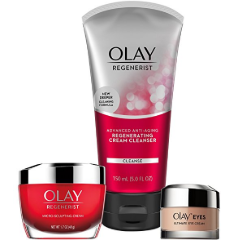 Olay Anti-Aging 抗衰老護膚套裝，包括洗面奶、面霜和眼霜 點擊Coupon后僅售 $45.45 免運費