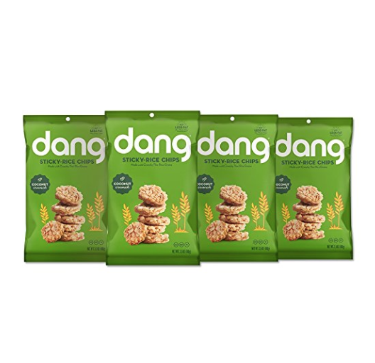 Dang Sticky Rice Chips, Coconut Crunch, 3.5oz Family Size Bags, 3.5 Ounce (4 Count) only $11.74