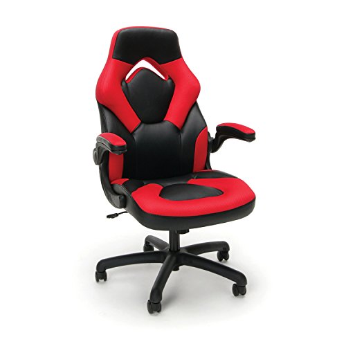 Essentials Racing Style Leather Gaming Chair - Ergonomic Swivel Computer, Office or Gaming Chair, Red (ESS-3085-RED) $68.84