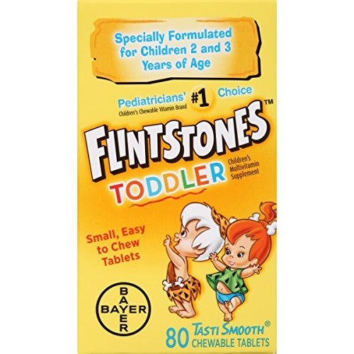 Flintstones Toddler 婴幼儿 咀嚼复合维生素，80粒，现点击coupon后仅售$6.52，免运费