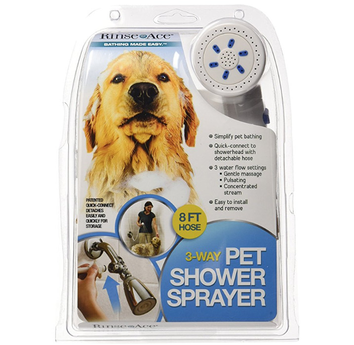 Rinse Ace 3 Way Pet Shower Sprayer with 8 foot Hose and Quick Connect to Showerhead only $10.99