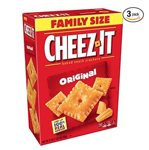 Cheez-It Original Baked Snack Cheese Crackers, Family Size, 21 Ounce Box (Pack of 3 only $3.97