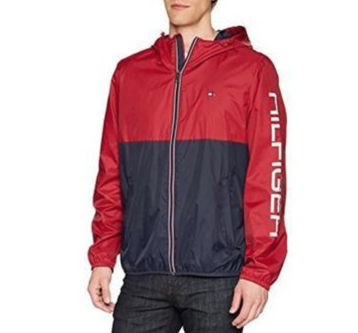 Tommy Hilfiger Men's Colorblocked Logo Rain Slicker Jacket only $61.05