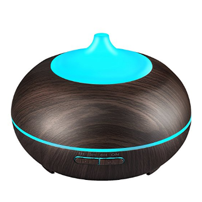VicTsing 2nd Version Essential Oil Diffuser, 300ml Aroma Wood Grain Ultrasonic Cool Mist Humidifier with Adjustable Mist for Office Home Room Study(Deep Brown) $19.19