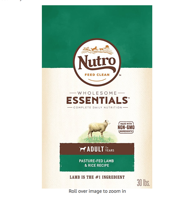Nutro 成年狗糧 羊肉味 30磅 ，現點擊coupon后僅售$25.03，免運費！