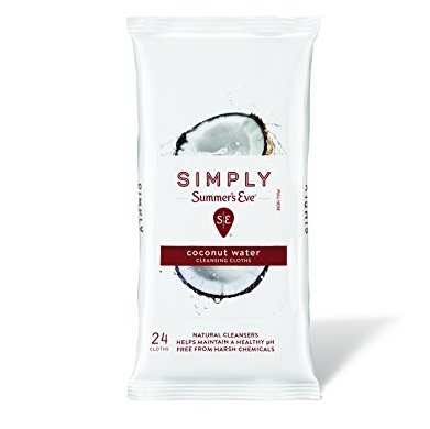 Summer's Eve Simply Cloths | Coconut Water | 24 Count | Pack of 1 | pH Balanced, Free from Harsh Chemicals and Dyes, Only $2.68