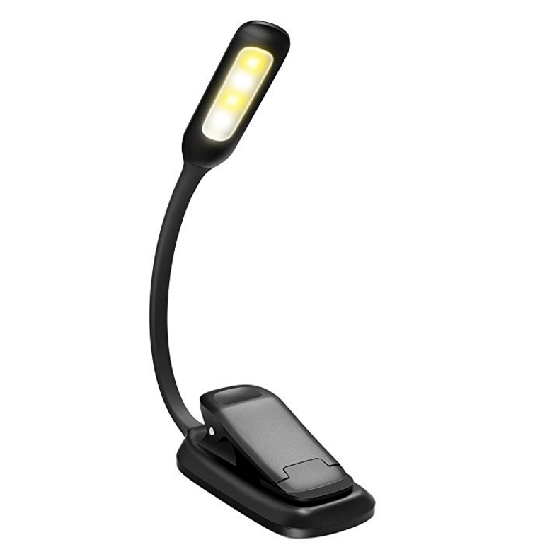 LED Reading Light, TopElek Rechargeable Book Light, 3-level Brightness (Cool and Warm) and Flexible Easy Clip On Reading Lamp, Eye Protection Brightness, $9.99