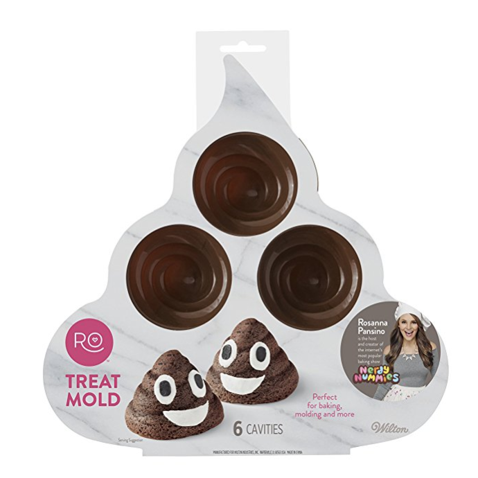 ROSANNA PANSINO by Wilton Silicone Poop Emoji Cake Pan - 6-Cavity Silicone Candy Mold only $4.48