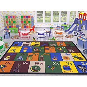 Ottomanson Jenny Collection Children's Multi Color Educational Alphabet (Non-Slip) Kids Classroom Area Rugs, 3'3 X 5'0, Multicolor $19.30