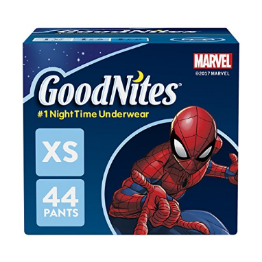 GoodNites 蜘蛛俠/綠巨人圖案兒童紙尿褲 44 片，點擊Coupon僅售$20.74，多碼可選！