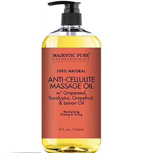 Majestic Pure Anti Cellulite Treatment Massage Oil, Unique Blend of Massage Essential Oils - Improves Skin Firmness, More Effective Than Cellulite Cream, 8 fl oz, Only $12.95 after clipping coupon