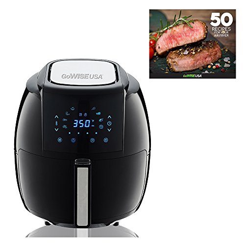 GoWISE USA 5.8-Quarts 8-in-1 Electric Air Fryer XL + 50 Recipes for your Air Fryer Book (Black), Only $65.99, free shipping