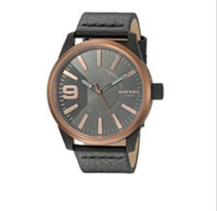 Diesel Men's 'Rasp' Quartz Stainless Steel and Leather Casual Watch, Color:Black (Model: DZ1841), Only $79.99, You Save $80.01(50%)