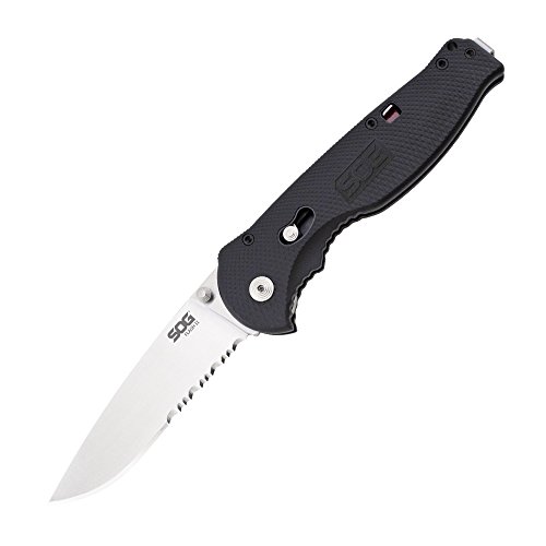 SOG  Specialty Knives & Tools Flash II  Folding FSA98-CP Partially Serrated, Satin, GRN Handle, 3.5