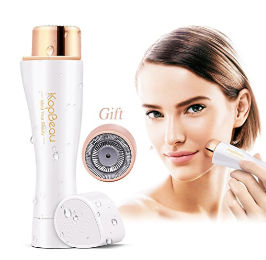 Facial Hair Removal for Women, KopBeau Flawless Painless Hair Remover Waterproof with Replacement Head, Build-in Led Light only $9.9 after use code : 5075ZT4W