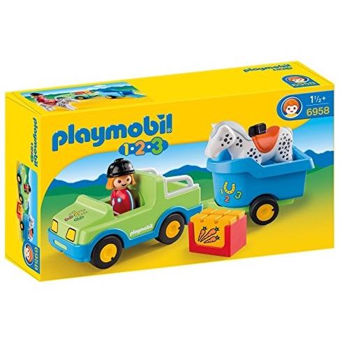 PLAYMOBIL 1.2.3 Car with Horse Trailer, Only $9.88