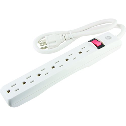 GE 6-Outlet Power Strip, 2 ft Cord, Power Switch, Integrated Circuit Breaker, Overload Protection, 15A, 1800W, UL Listed, White, 14830, List Price is $8.99, Now Only $5.29, You Save $3.70 (41%)