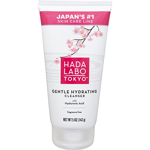 Hada Labo Tokyo Gentle Hydrating Cleanser 5 Oz - with Hyaluronic Acid, cream facial wash, non-drying, free from fragrance, parabens, alcohol, mineral oil and dyes, Only $6.99