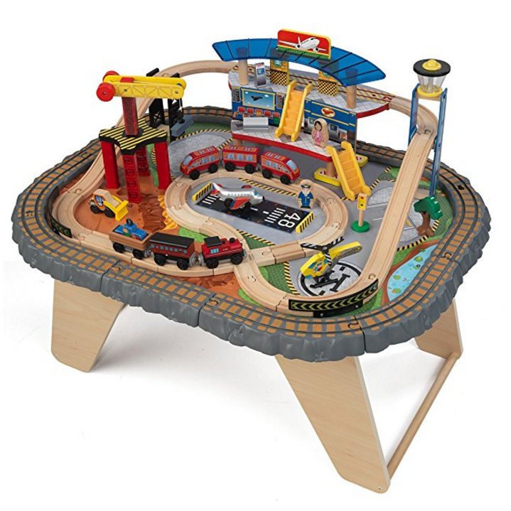 KidKraft 17564.0 Transportation Station Train Set and Table Toy $66.06，free shipping