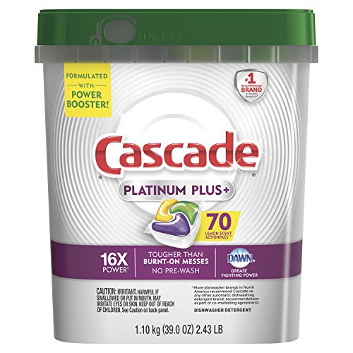Cascade Platinum Plus 檸檬型洗碗機用洗滌球，70個裝，原價$19.99，現僅售$15.24，免運費