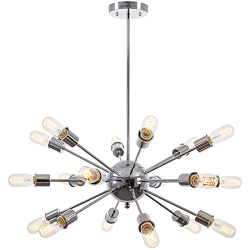Light Society Sputnik 18-Light Chandelier Pendant, Chrome, Mid Century Modern Industrial Starburst-Style Lighting Fixture (LS-C115-CRM), Only $59.99 after using coupon code, free shipping