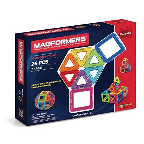 史低價！Magformers  磁力建構片，26片裝，原價$44.99，現僅售$25.88，免運費