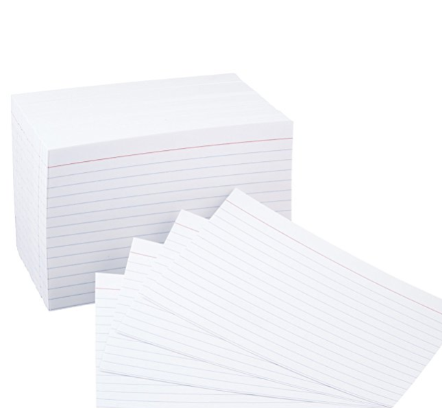AmazonBasics 4 x 6-Inch Ruled White Index Cards, 500-Count only $1.79