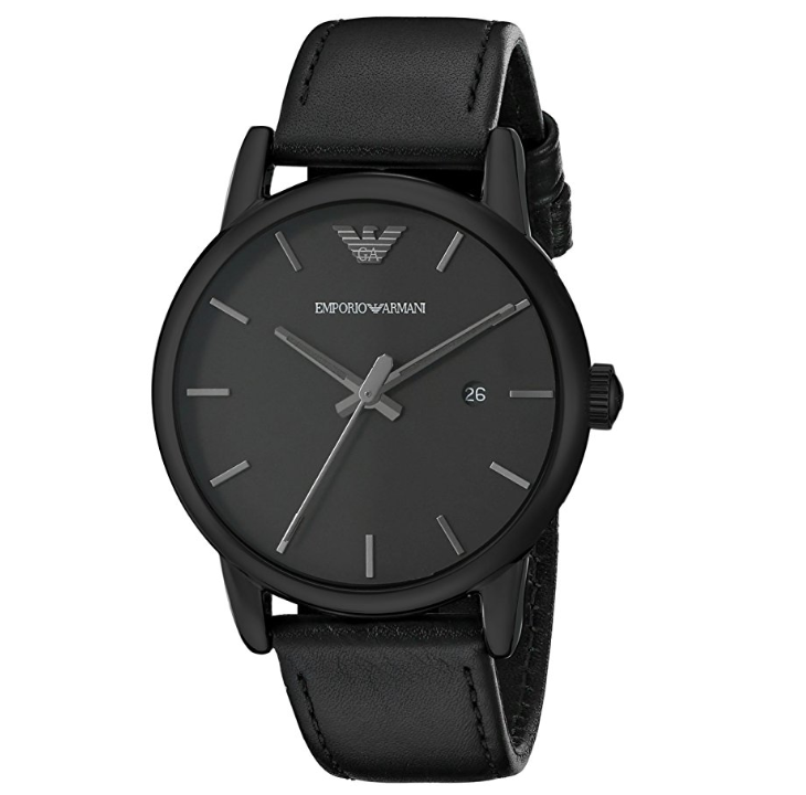 Emporio Armani Men's AR1732 Dress Black Leather Watch only $104.99