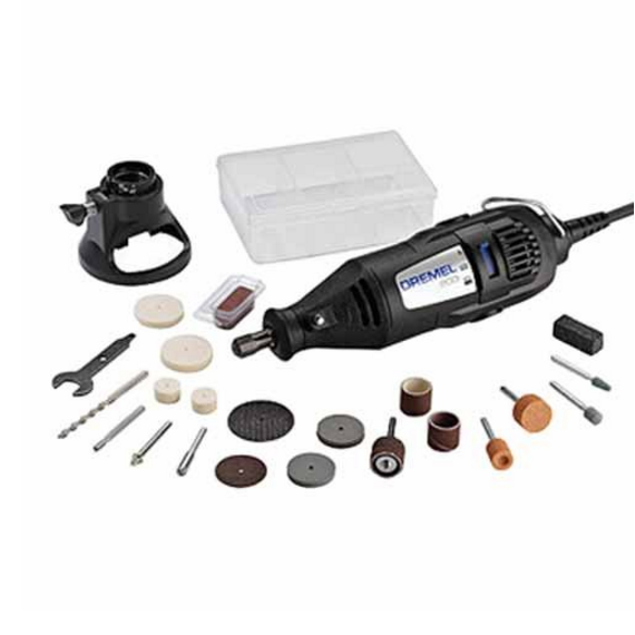 Dremel 200-1/15 Two-Speed Rotary Tool Kit with 1 Attachment 15 Accessories - Hobby Drill, Woodworking Carving Tool, Glass Etcher, Small Pen Sander, Garden Tool Sharpener, only $39.94