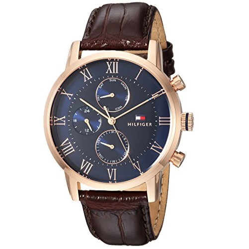 Tommy Hilfiger Men's 'SOPHISTICATED SPORT' Quartz Gold and Leather Casual Watch, Color:Brown (Model: 1791399), Only $108.38, free shipping