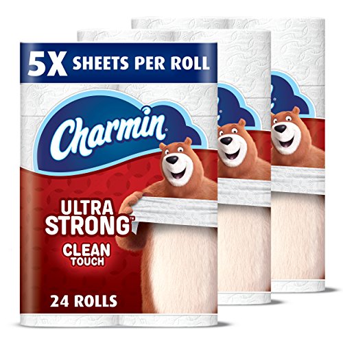 Charmin Ultra Strong Toilet Paper, Family Mega Roll with Clean Touch (5x More Sheets*), 24 Count $26.92