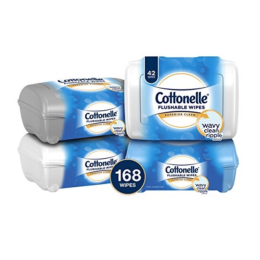Cottonelle FreshCare Flushable Wipes Refill Tub, 42 Flushable Wet Wipes (Pack of 4), Only $6.22 after clipping coupon