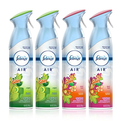 Febreze Air Freshener, 2 Gain Original and 2 Gain Island Fresh scents (4 count, 8.8 fl oz), Only $8.29