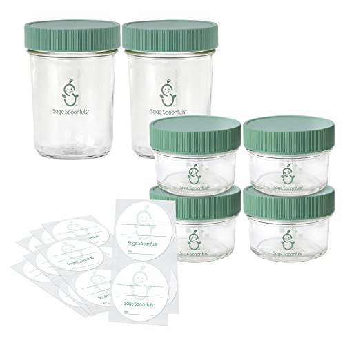 Sage Spoonfuls Make in Bulk Glass Jars, 2 8oz & 4 4oz glass jars, Only $18.08