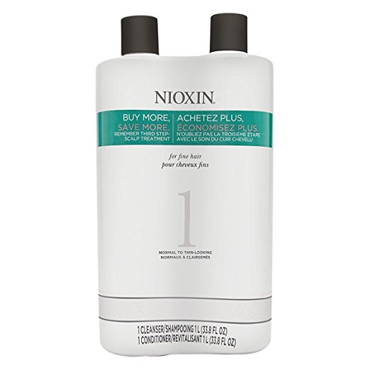 史低价！Nioxin 俪康丝 1号 防脱生发 洗发水、护发素套装，33.8 oz/瓶，现仅售$27.41 ，免运费