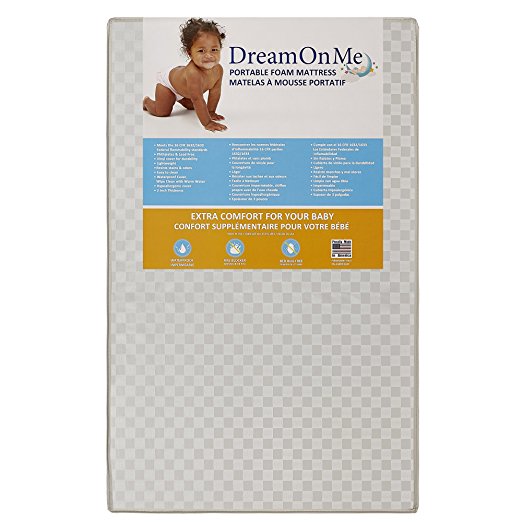 Dream On Me, Sunset 3” Extra Firm Fiber Portable Crib Mattress I Waterproof I Green Guard Gold Certified I 10 Years Manufacture Warranty  I Mini Crib Mattress only $22.79
