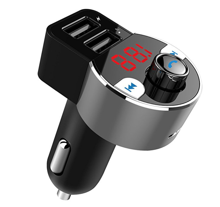 Mothca Bluetooth FM Transmitter, Wireless Bluetooth Radio Transmitter with Dual USB Ports Music Player Support USB Flash Drive only $6.99
