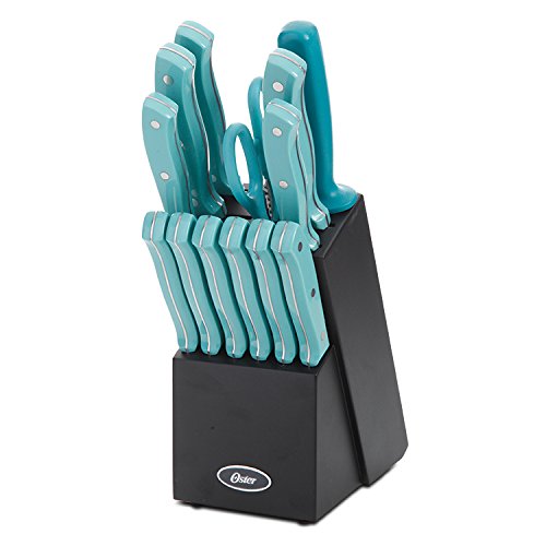 Oster 81010.14 Evansville 14 Piece Cutlery Set, Stainless Steel with Turquoise Handles, Only $22.81