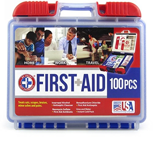 Be Smart Get Prepared 10HBC01082 100Piece First Aid Kit, Clean, Treat & Protect Most Injuries with The Kit That is Great for Any Home, Office, Vehicle, Camping & Sports. 0.71 Lb, Only$7.71
