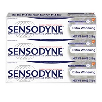 速抢！Sensodyne​舒适达  抗敏感美白牙膏，4 oz/支，共3支，现点击coupon后仅售$8.07，免运费