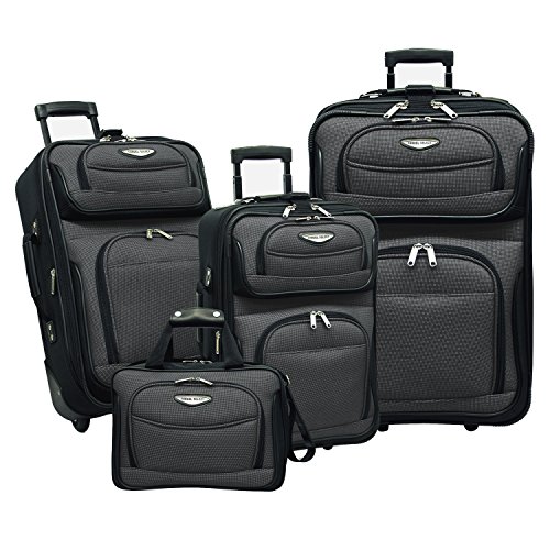 Traveler's Choice Amsterdam 4-Piece Luggage Set, Gray, Only $80.42, free shipping