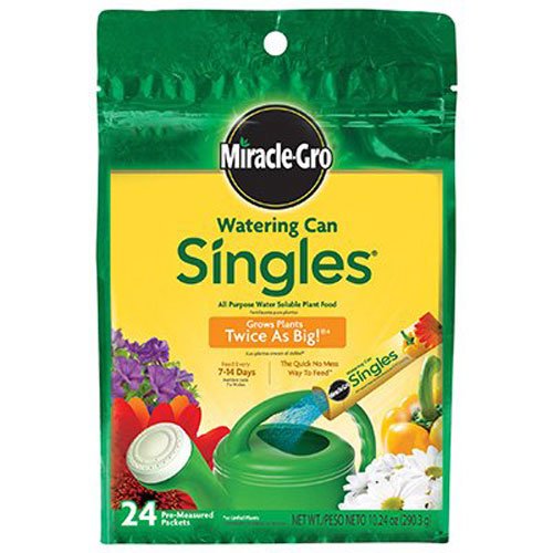 Miracle-Gro Watering Can Singles - Includes 24 Pre-Measured Packets (10.24 ounces) of All Purpose Plant Food (Plant Fertilizer), Only $7.48