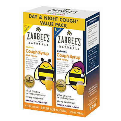 Zarbee's Naturals Children's Cough Syrup* with Dark Honey Daytime & Nighttime, Grape, 4 Ounces (Pack of 2), only $9.74