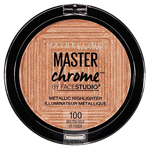 Maybelline Makeup Master Chrome Metallic Face Highlighter, Molten Gold Bronzing Powder, 0.24 oz, Only $4.65, free shipping after using SS